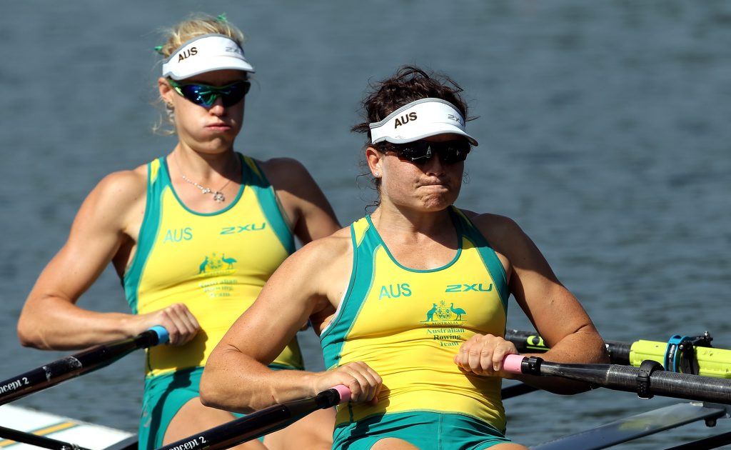 Kim Crow (left) and Sally Kehoe of Australia compete in the Women's Double Sculls on Day one of the Rowing World Cup held on July 9, 2010 in Lucerne, Switzerland. Kim Crow (left) and Sally Kehoe of Australia compete in the Women's Double Sculls on Day one of the Rowing World Cup held on July 9, 2010 in Lucerne, Switzerland.