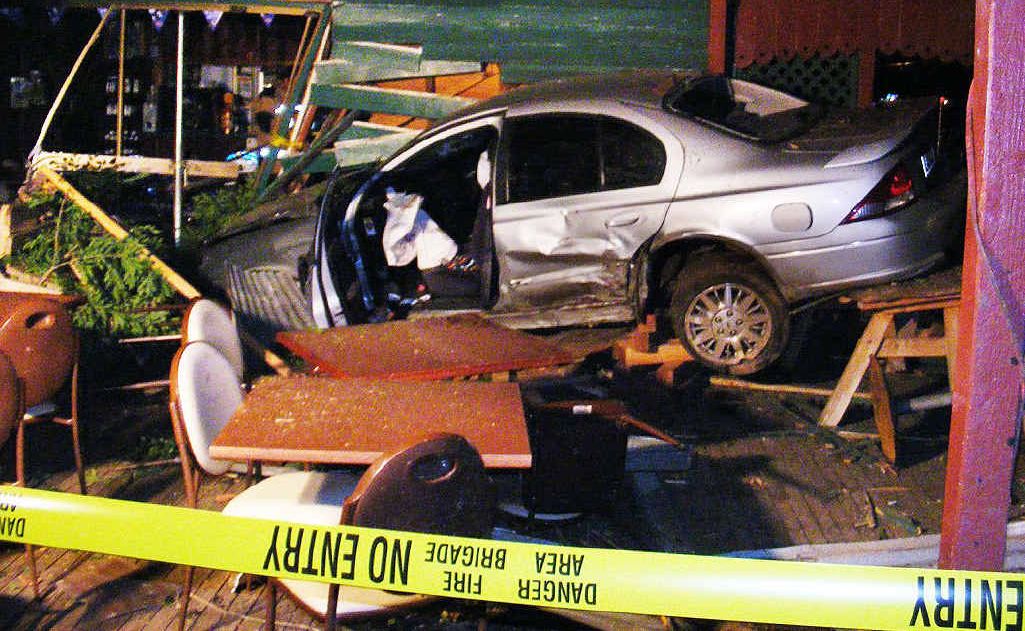 The Mulgowie Hotel was extensively damaged when an allegedly drunk driver drove into the property metres from patrons. The Mulgowie Hotel was extensively damaged when an allegedly drunk driver drove into the property metres from patrons.