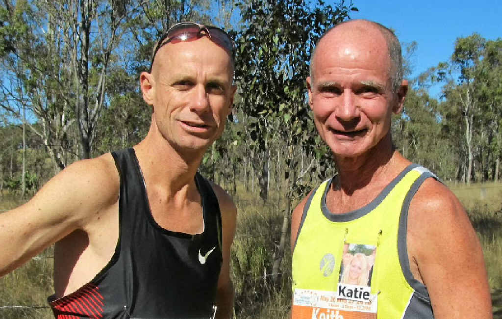 Steve Moneghetti with Keith Stevenson at the Pentath-run.