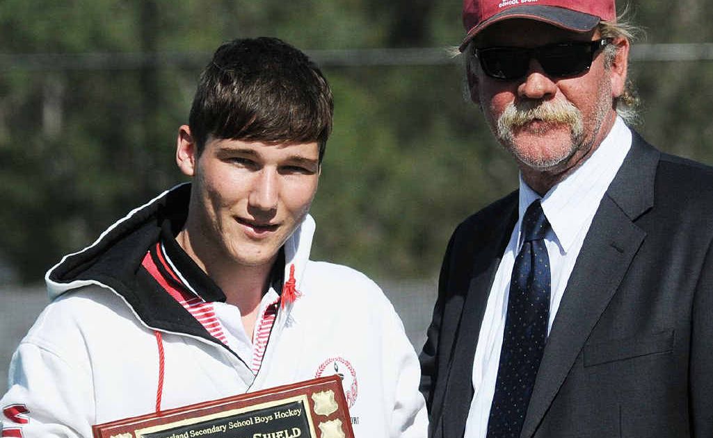 Gympie’s Drew Wenzel was named Player of the Championship at the Queensland hockey titles. He is pictured with manager Peter Chatman. Gympie’s Drew Wenzel was named Player of the Championship at the Queensland hockey titles. He is pictured with manager Peter Chatman.