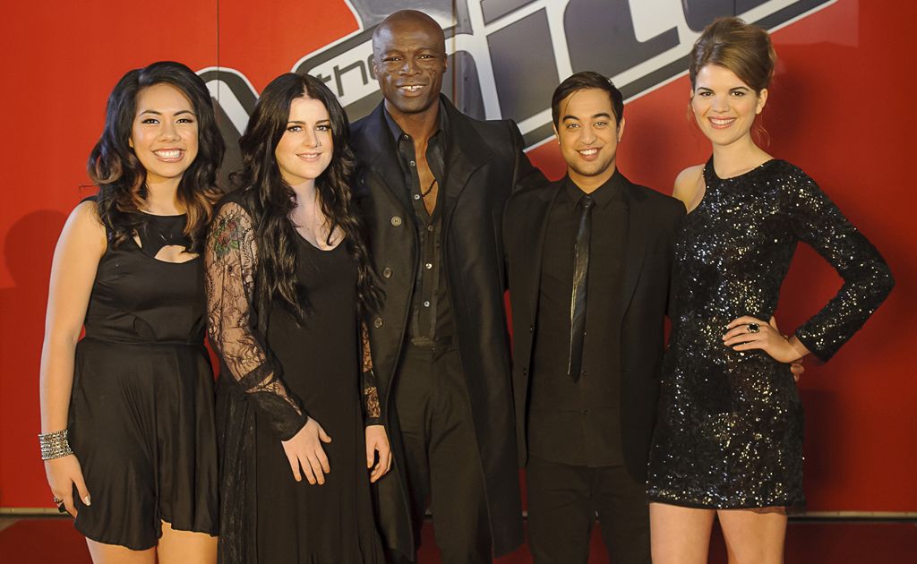 The Voice coach Seal with his final four singers. The Voice coach Seal with his final four singers.