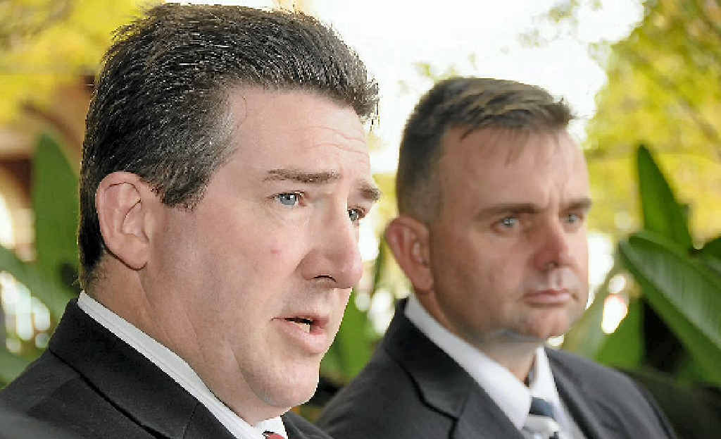Taskforce Hydra officer-in-charge Garry Watts (left) and Toowoomba Detective Inspector Darren Smith. Taskforce Hydra officer-in-charge Garry Watts (left) and Toowoomba Detective Inspector Darren Smith.