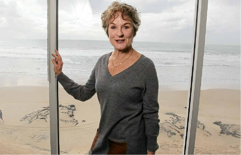 Author and former Home and Away actor Judy Nunn at the Maroochydore Surf Club yesterday.