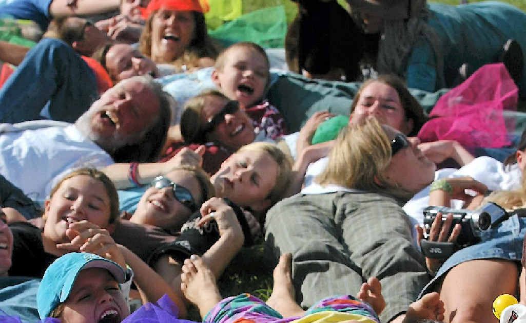 Four in five people surveyed said they regularly used laughter to combat work-related stress. Four in five people surveyed said they regularly used laughter to combat work-related stress.