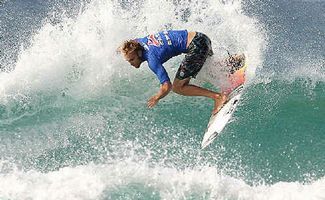Julian Wilson paid the price against a dominant Kelly Slater. Julian Wilson paid the price against a dominant Kelly Slater.