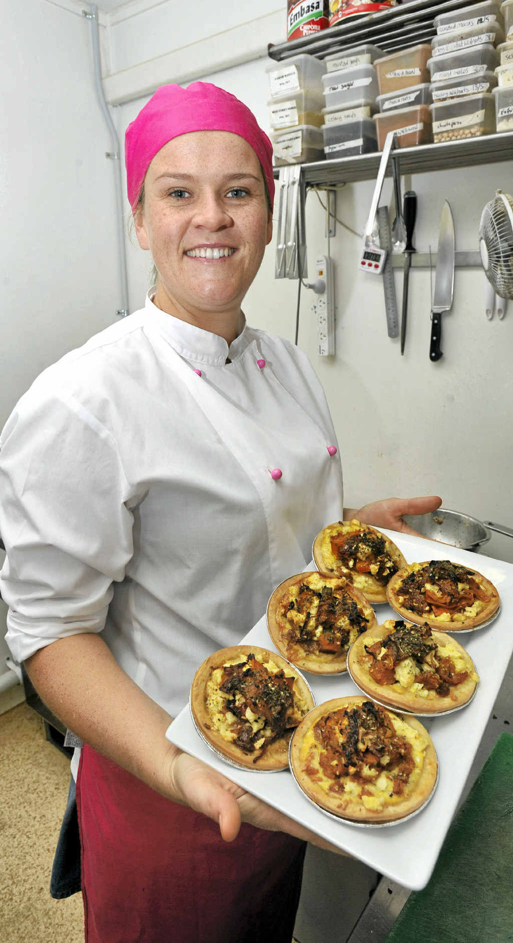 Tess Kilgariff, chef and business owner of Stork To Your Fork in Brunswick Heads, cooking for young mums who have just had a baby. Tess Kilgariff, chef and business owner of Stork To Your Fork in Brunswick Heads, cooking for young mums who have just had a baby.