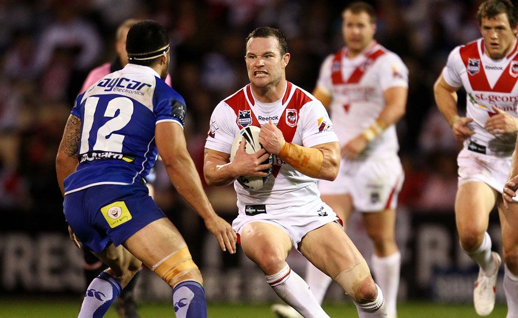 Craig Young of the Dragons runs the ball during the round 15 NRL match between the St George Illawarra Dragons and the Canterbury Bulldogs at WIN Stadium Craig Young of the Dragons runs the ball during the round 15 NRL match between the St George Illawarra Dragons and the Canterbury Bulldogs at WIN Stadium