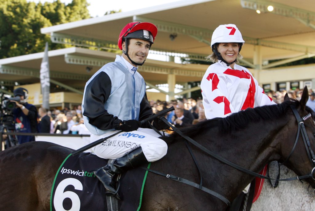 Jockey Eddie Wilkinson wins the Ipswich Cup on Shenzhou Steeds. Jockey Eddie Wilkinson wins the Ipswich Cup on Shenzhou Steeds.