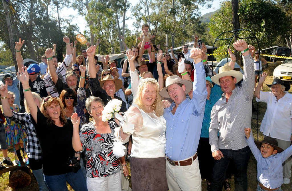 Kelly Grosse and Jason Graham got hitched in the campsite during the 2009 Muster, this year they can renew their vows in a purpose-built chapel.