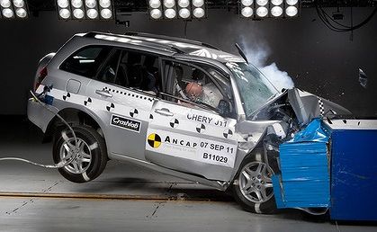 The Chery J11 scored just two stars out of five in the ANCAP tests. The Chery J11 scored just two stars out of five in the ANCAP tests.
