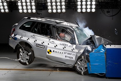 The Chery J11 scored just two stars out of five in the ANCAP tests. The Chery J11 scored just two stars out of five in the ANCAP tests.