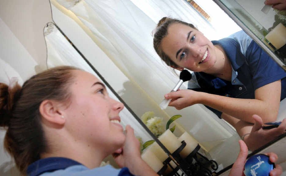 Debutante Maddie Leis gets ready for tonight’s presentation ball. Maddie will be partnered by Alex Turner.