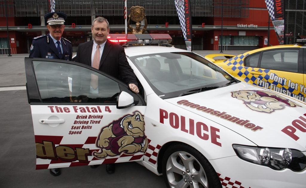 Police Commissioner Bob Atkinson and Police Minister Jack Dempsey launch the 2012 QPS State of Origin car at Suncorp Stadium. Police Commissioner Bob Atkinson and Police Minister Jack Dempsey launch the 2012 QPS State of Origin car at Suncorp Stadium.