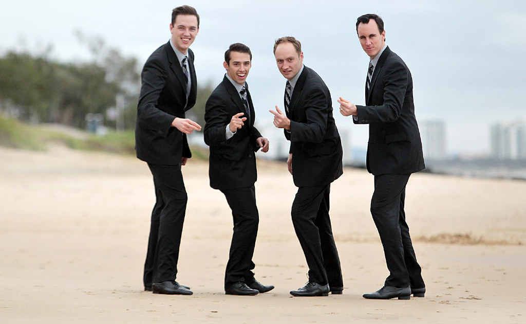Declan Egan, Dion Bilios, Anthony Harkin and Glaston Toft promote their show at Mooloolaba. Declan Egan, Dion Bilios, Anthony Harkin and Glaston Toft promote their show at Mooloolaba.