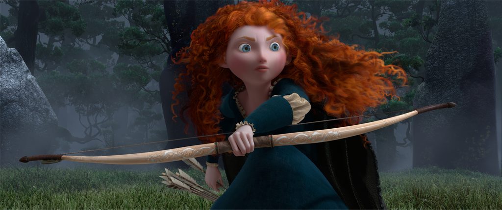 The character Merida (voice by Kelly Macdonald) from the movie Brave. The character Merida (voice by Kelly Macdonald) from the movie Brave.