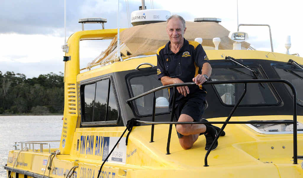 Tin Can Bay Coast Guard Commander Harley Moss aboard Cooloola Rescue yesterday after he returned from two nights at sea. Tin Can Bay Coast Guard Commander Harley Moss aboard Cooloola Rescue yesterday after he returned from two nights at sea.