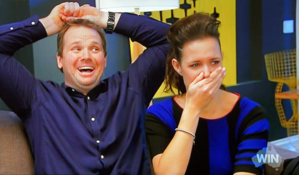 The Block 2012 winners Brad Cranfield and Lara Welham react to the auction of their property, which made more than $500,000 in profit. The Block 2012 winners Brad Cranfield and Lara Welham react to the auction of their property, which made more than $500,000 in profit.