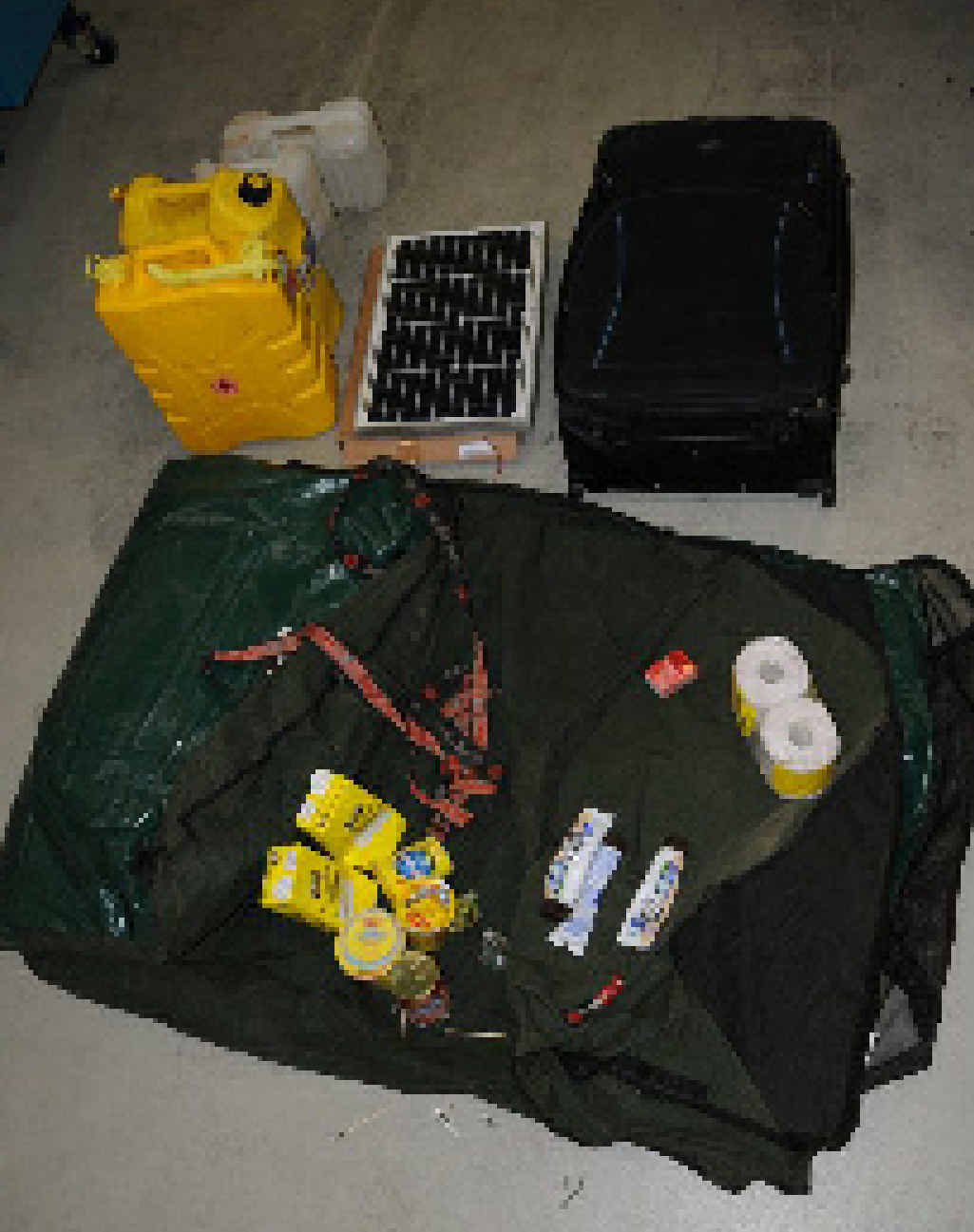 Some of the equipment Stenberg took to allow him to survive an extended period in the bush. Some of the equipment Stenberg took to allow him to survive an extended period in the bush.