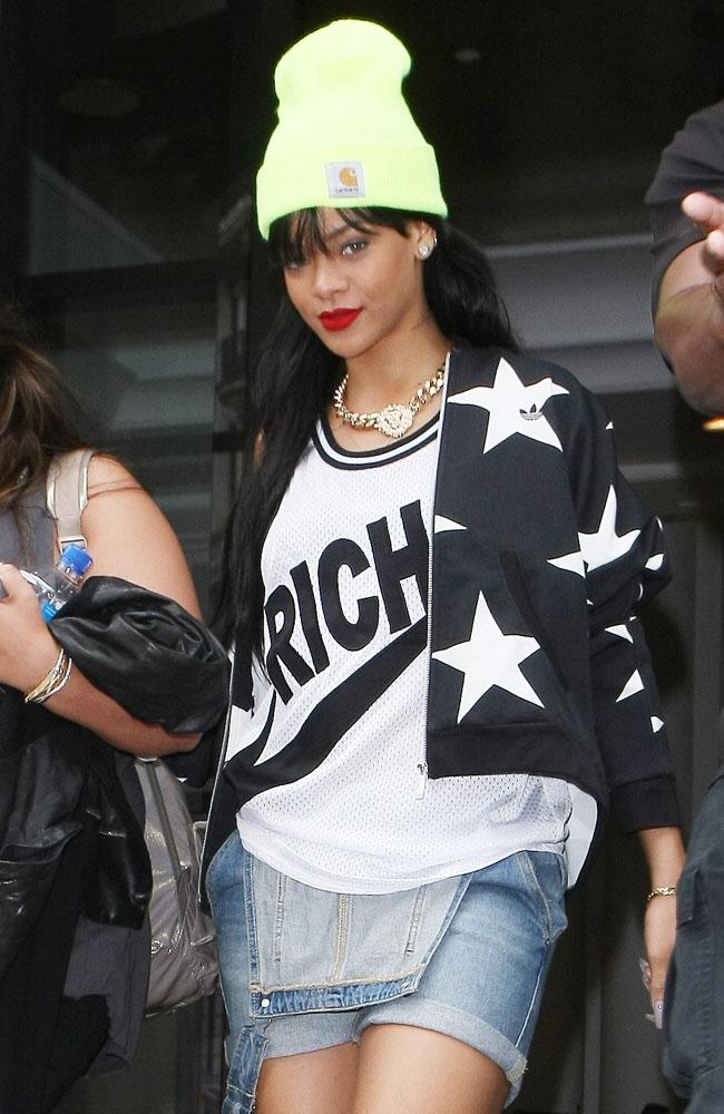 Rihanna has admitted she regularly pranks her band by putting gum in the bottom of their shoes or in their trousers and raw fish in their luggage. Rihanna has admitted she regularly pranks her band by putting gum in the bottom of their shoes or in their trousers and raw fish in their luggage.