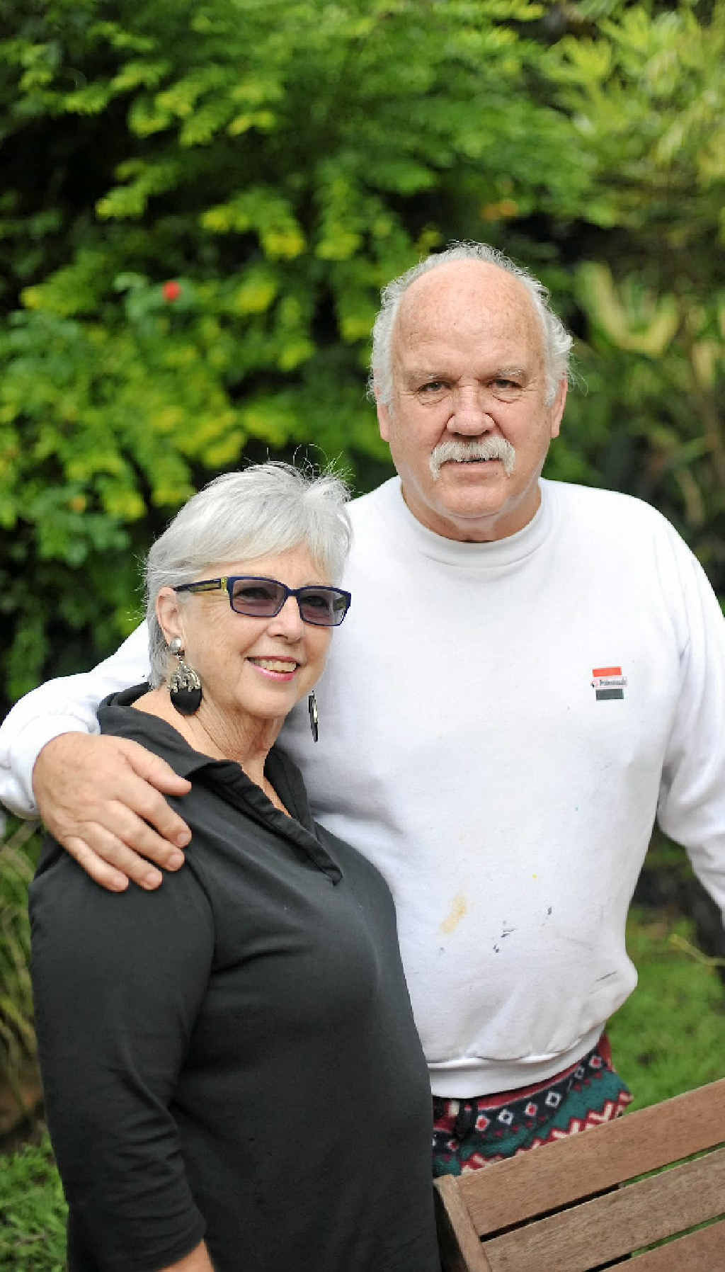 Artist Roger Saunders with his wife Christine. Artist Roger Saunders with his wife Christine.