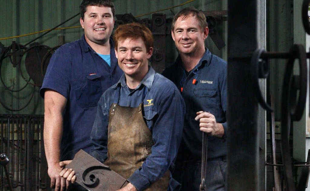 Joel Dean, Andrew Wilson and his father Steve are part of the Dean-Wilson Iron foundry. Joel Dean, Andrew Wilson and his father Steve are part of the Dean-Wilson Iron foundry.