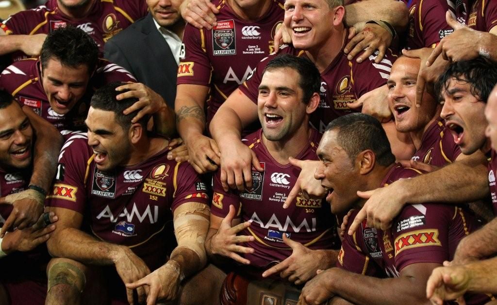The Queenland Maroons celebrate after their dramatic one-point victory over the NSW Blues which secured them a record-breaking seventh consecutive series victory. The Queenland Maroons celebrate after their dramatic one-point victory over the NSW Blues which secured them a record-breaking seventh consecutive series victory.