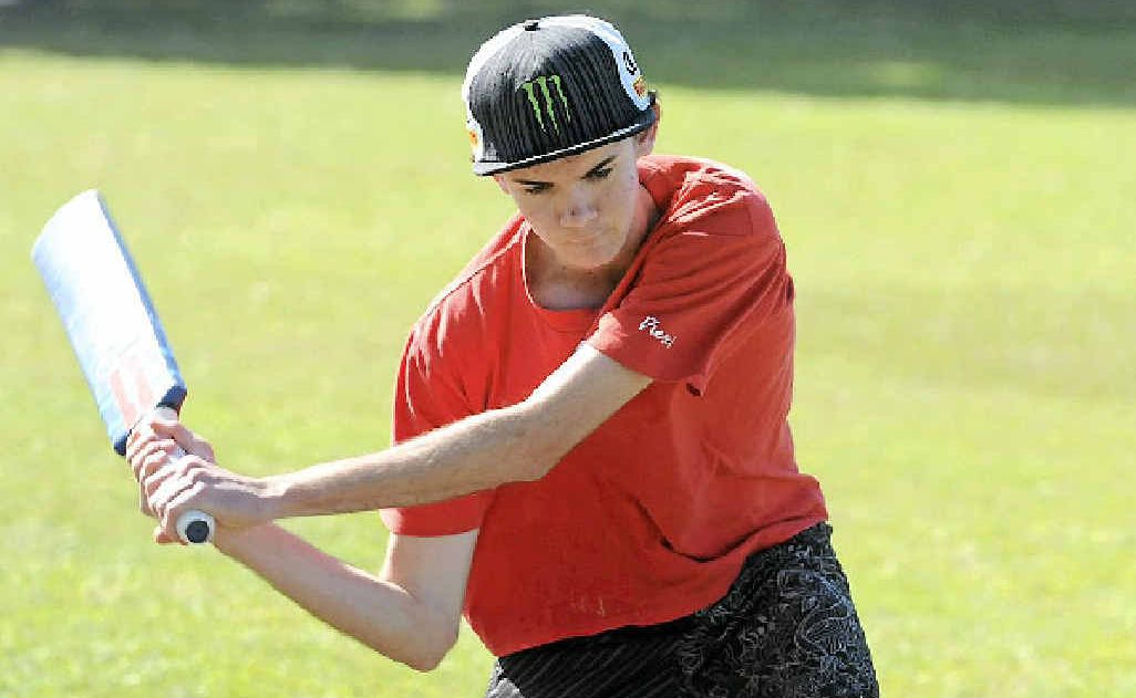 Brad Wise batting during the Police and NAIDOC community cricket match at the PCYC. Brad Wise batting during the Police and NAIDOC community cricket match at the PCYC.