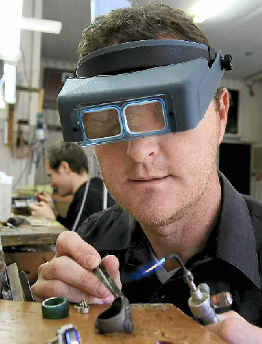 Peter Anderson at work on another masterpiece in his workshop above the family's jewellery store in Murwillumbah. Peter Anderson at work on another masterpiece in his workshop above the family's jewellery store in Murwillumbah.