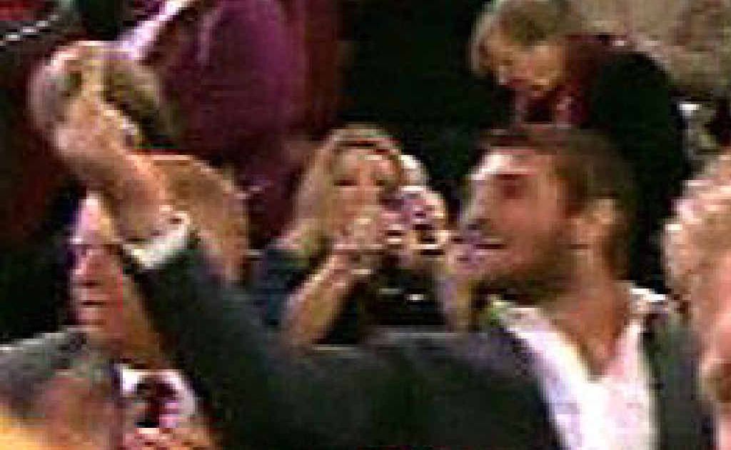 Dave Taylor gives the one-finger salute at the Origin decider. Dave Taylor gives the one-finger salute at the Origin decider.