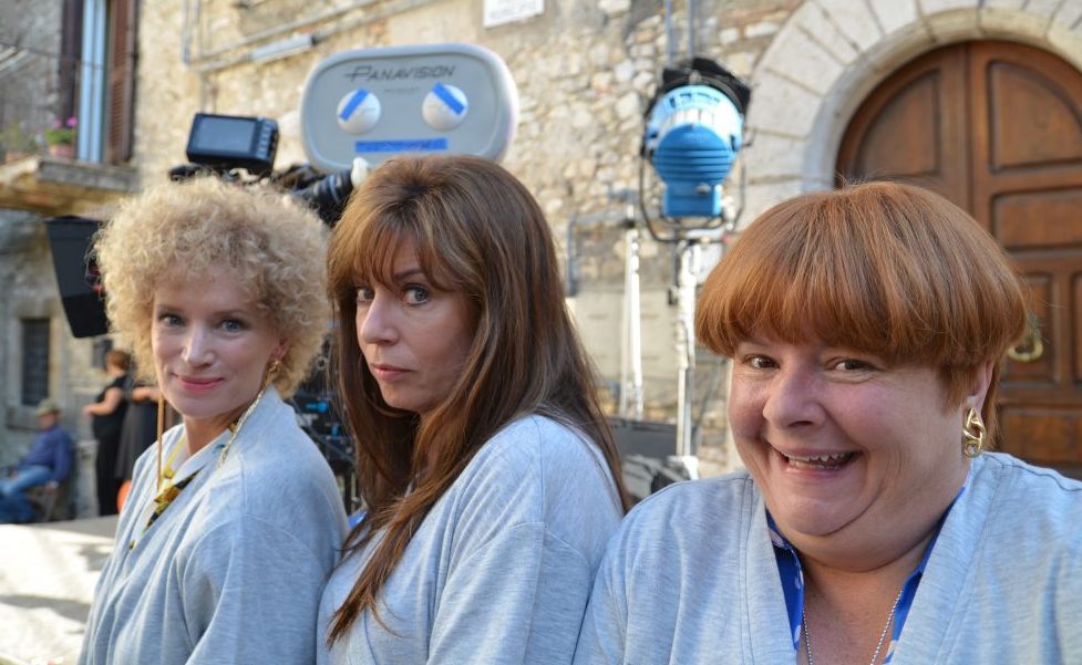 From left, Jane Turner, Gina Riley and Magda Szubanski in a behind the scenes shot from the movie Kath and Kimderella. From left, Jane Turner, Gina Riley and Magda Szubanski in a behind the scenes shot from the movie Kath and Kimderella.