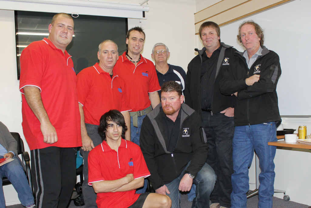 Dysart Amateur Boxing Club’s Dean Thacker, Greg Jack, Colin Bertram and Matthew Jack with the lodge members. Dysart Amateur Boxing Club’s Dean Thacker, Greg Jack, Colin Bertram and Matthew Jack with the lodge members.