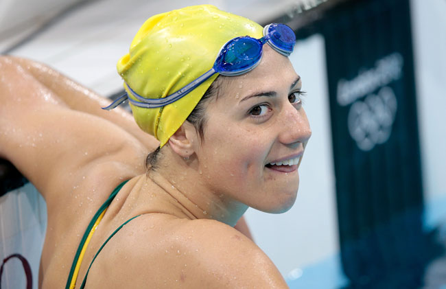 Stephanie Rice of Australia looks on during a training session ahead of the London Olympic Games Stephanie Rice of Australia looks on during a training session ahead of the London Olympic Games