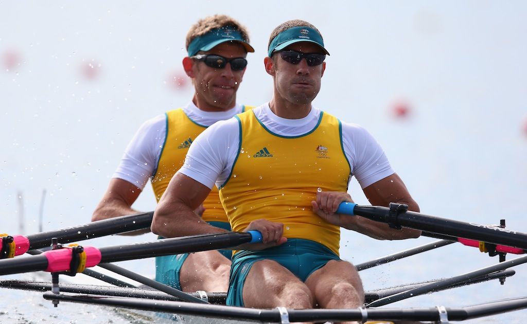 David Crawshay and Scott Brennan remain in the fight to defend their double scull gold. David Crawshay and Scott Brennan remain in the fight to defend their double scull gold.