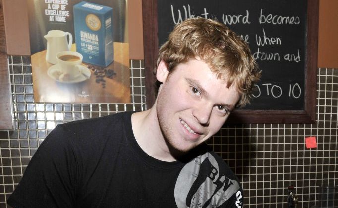 Justin Porrett, of Gloria Jean in Lismore Square is going to the barista championship final in Sydney. Justin Porrett, of Gloria Jean in Lismore Square is going to the barista championship final in Sydney.