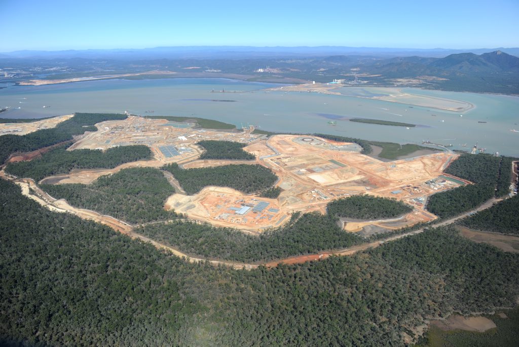 Aerial View of Curtis Island, LNG sites. Gladstone. Aerial View of Curtis Island, LNG sites. Gladstone.