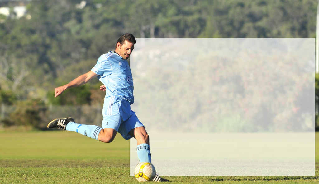 Mario Terranova eases pressure on the back line with a clearance kick. Mario Terranova eases pressure on the back line with a clearance kick.
