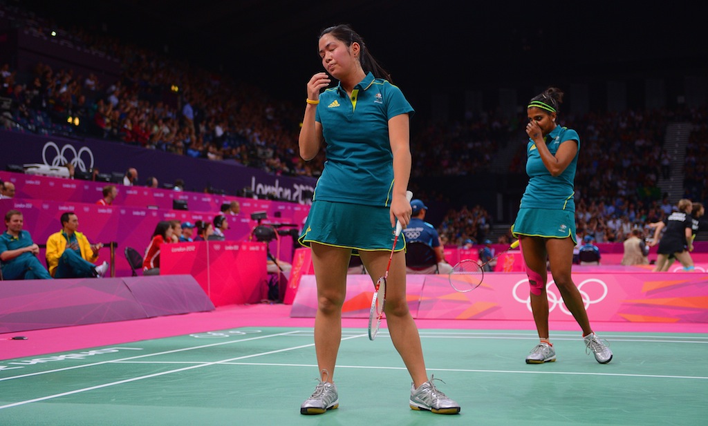 Leanne Choo (L) and Renuga Veeran (R) have been knocked out of the women's doubles. Leanne Choo (L) and Renuga Veeran (R) have been knocked out of the women's doubles.