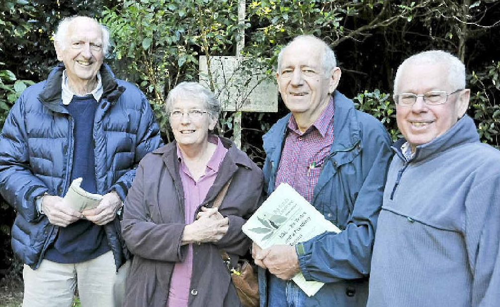 TEAM WORKS: Tony Parkes, President of Big Scrub Landcare, Jenny and Charlie Handley and Ken Dorey of Big Scrub Landcare. TEAM WORKS: Tony Parkes, President of Big Scrub Landcare, Jenny and Charlie Handley and Ken Dorey of Big Scrub Landcare.