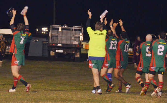 The Bluff Rabbitohs celebrate a superb comeback in the semi-final play-off on Wednesday night. The Bluff Rabbitohs celebrate a superb comeback in the semi-final play-off on Wednesday night.