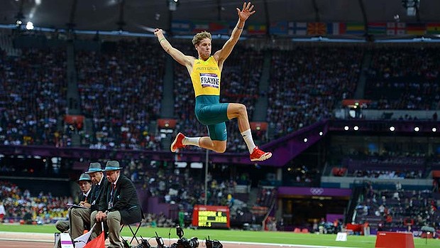 Henry Frayne jumped 7.95 metres.
Henry Frayne jumped 7.95 metres.