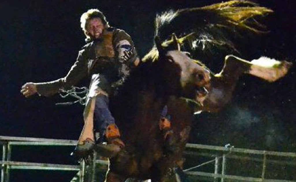 Rodeo rider Matthew Makinson shows off his skills. Rodeo rider Matthew Makinson shows off his skills.