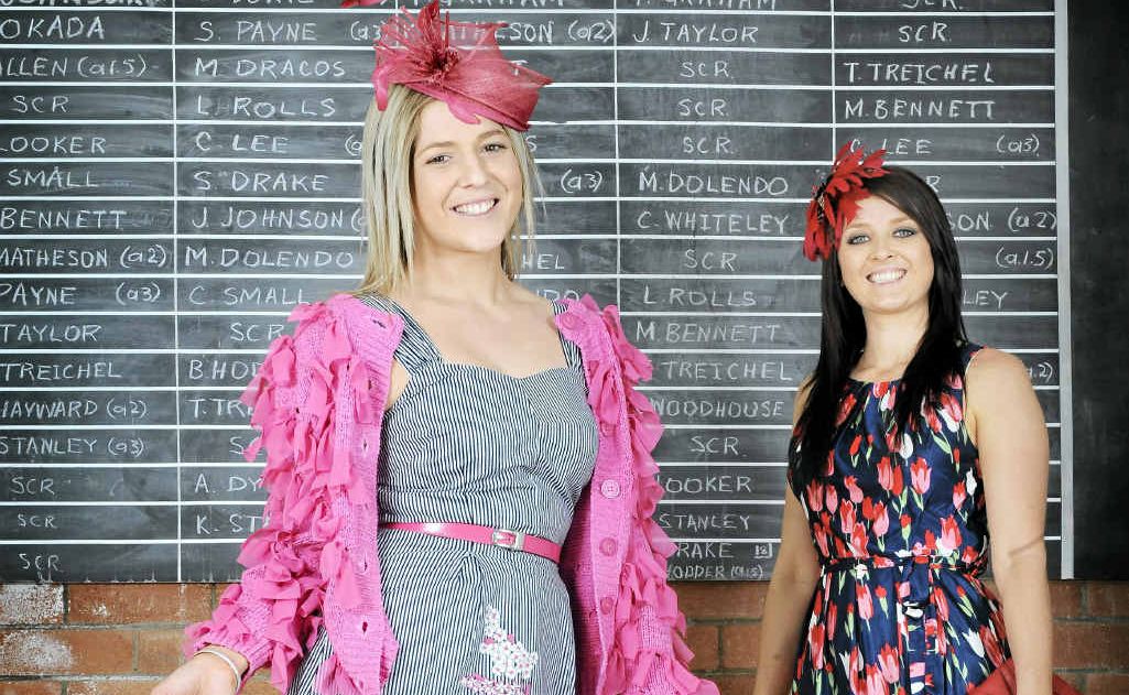 Allie McLennan and Kasey-Lee Flack sporting the Casino Cup and some of the fashion on offer for this year’s race meet. Allie McLennan and Kasey-Lee Flack sporting the Casino Cup and some of the fashion on offer for this year’s race meet.
