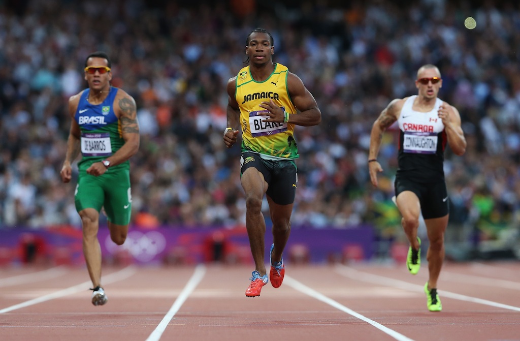 Yohan Blake (centre) has set up another showdown with compatriot Usain Bolt in the 200 metre final. Yohan Blake (centre) has set up another showdown with compatriot Usain Bolt in the 200 metre final.