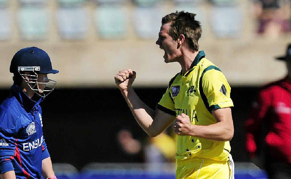 Warwick's Mark Steketee celebrates taking at wicket at the ICC U19 Cricket World Cup. Warwick's Mark Steketee celebrates taking at wicket at the ICC U19 Cricket World Cup.