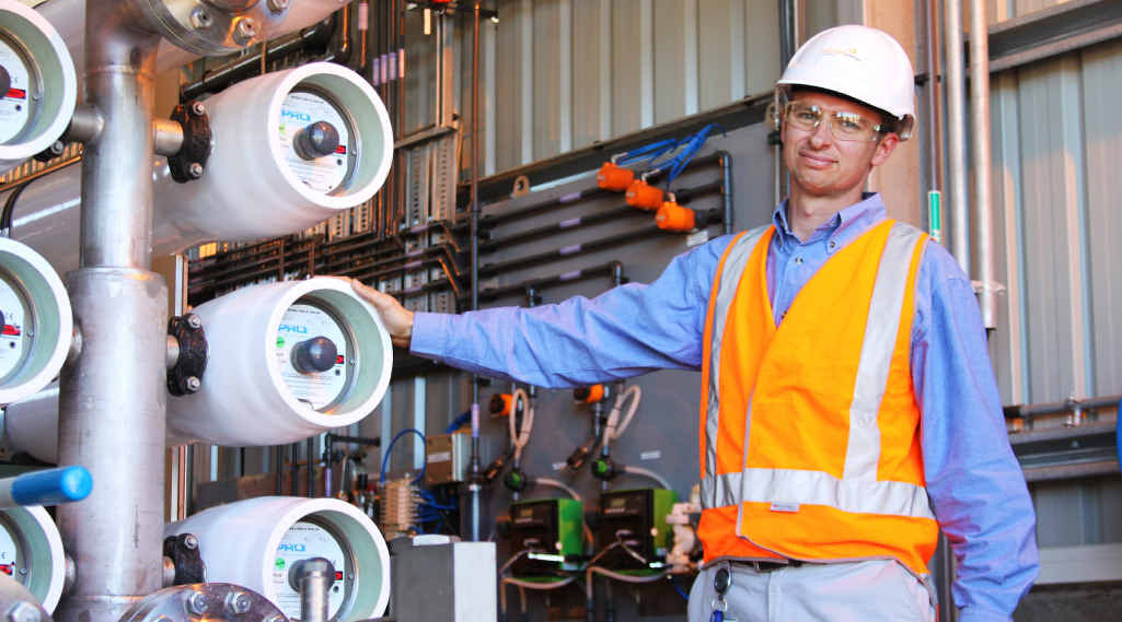 Arrow senior project engineer Rainer Hagedorn keeps an eye on things at the Moranbah Gas Project’s reverse osmosis water treatment plant. Arrow senior project engineer Rainer Hagedorn keeps an eye on things at the Moranbah Gas Project’s reverse osmosis water treatment plant.