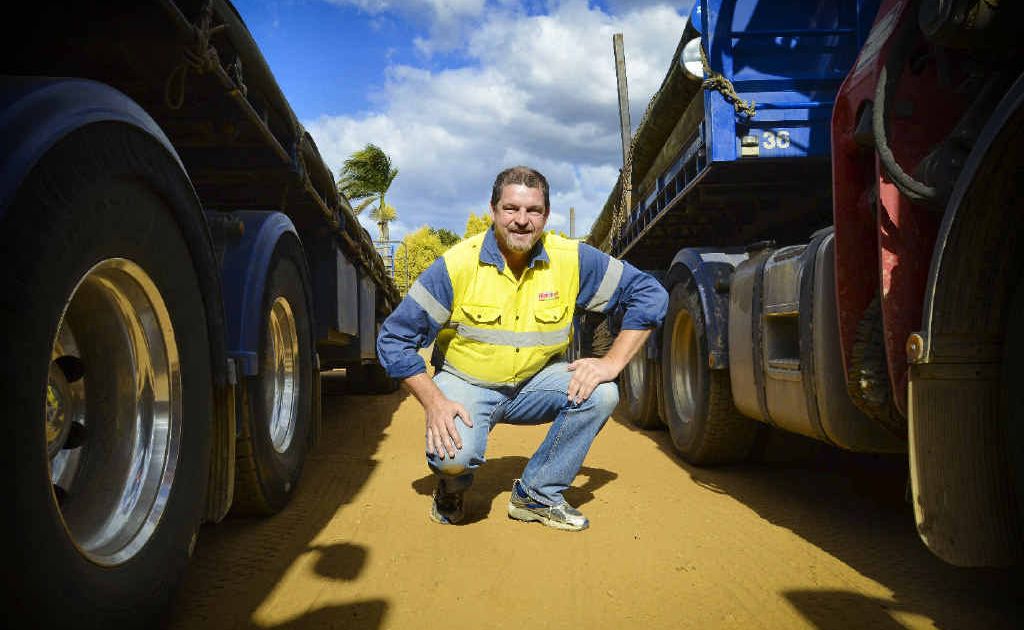 Chris Blanchard next to his trucks at the Grafton Blanchard's depot. Chris Blanchard next to his trucks at the Grafton Blanchard's depot.