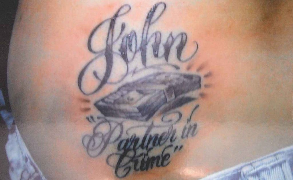 Police took this photo of Shailee Jane Kingston's tattoo. Police took this photo of Shailee Jane Kingston's tattoo.