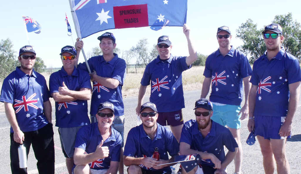 The Tradies went with a traditional look, incorporating the Australian flag in their team garb. The Tradies went with a traditional look, incorporating the Australian flag in their team garb.