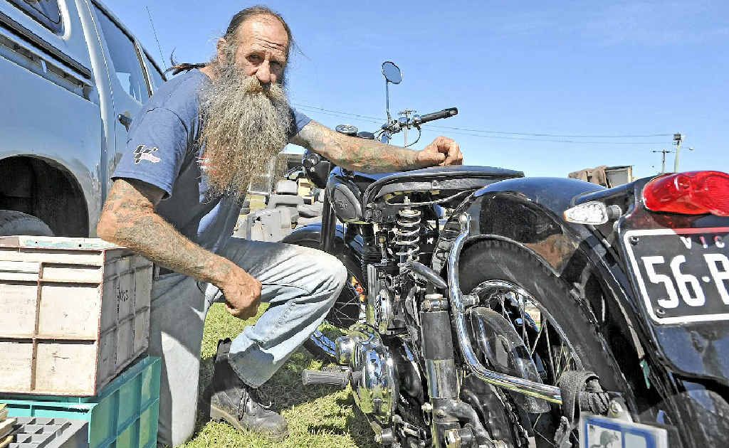 Neil Rodway of Barkers Vale at the swap meet at Lismore Showground. Neil Rodway of Barkers Vale at the swap meet at Lismore Showground.