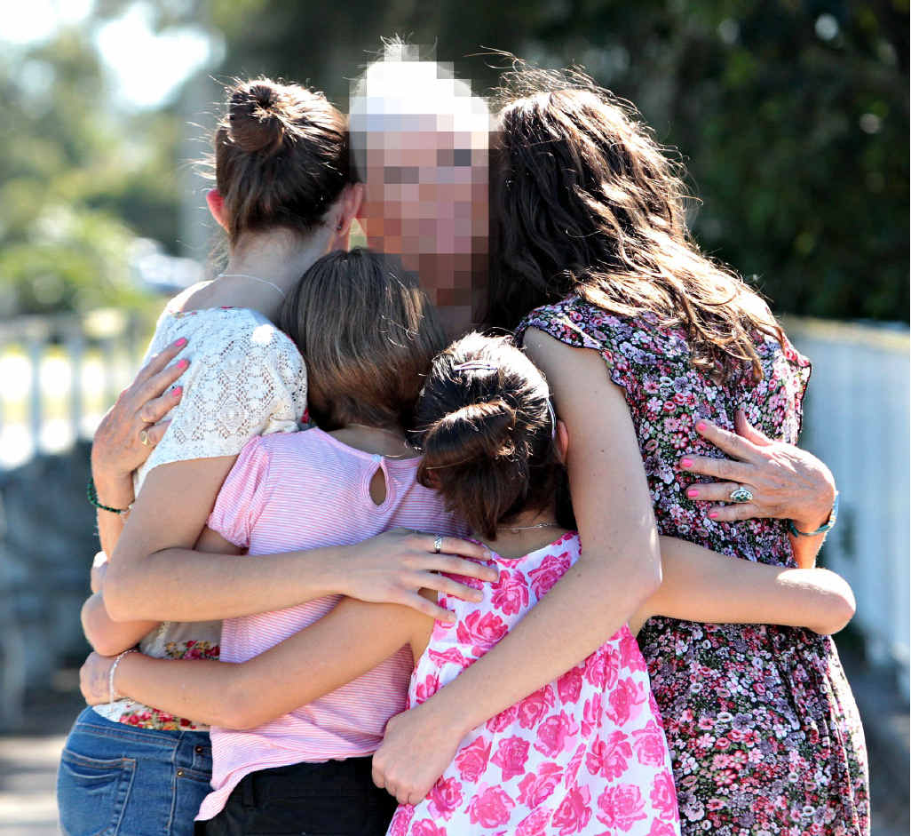 Italian sisters with their grandmother Italian sisters with their grandmother